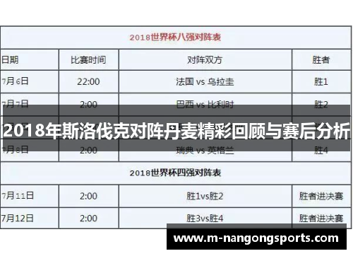 2018年斯洛伐克对阵丹麦精彩回顾与赛后分析